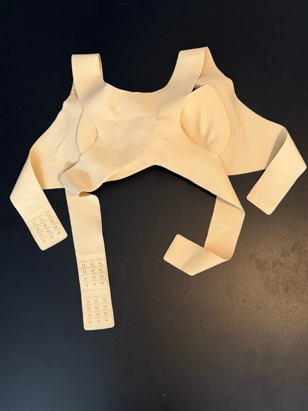 seamless, wireless back-support bra with built-in posture corrector vest
